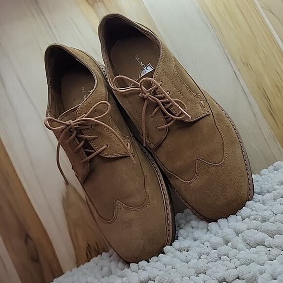 BLACK BROWN 1826 BOONE SUEDE OXFORDS WINGTIP MENS SIZE 8.5 NICE ELEGANT SHOES - Picture 14 of 16